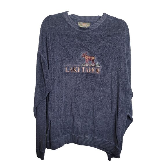 Cheyenne River Lake Tahoe Sweatshirt XL Blue Embroidered - Picture 2 of 4